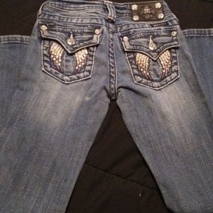MISS ME GIRLS ANGEL WINGS STRAIGHT LEG JEANS